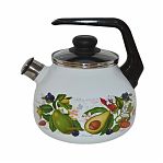 Чайник со свистком СтальЭмаль Авокадо, 3 л, ручка консольная