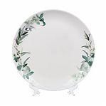 Тарелка обеденная Daniks Эвкалипт LHP 95, круглая, стеклокерамика, белая, 24 см