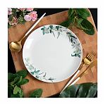 Тарелка обеденная Daniks Эвкалипт LHP 95, круглая, стеклокерамика, белая, 24 см