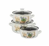 Набор эмалированных кастрюль Керчь Сбор трав-1-Экстра 2л, 3л, 4л