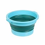 Таз пластик круглый с ручкой складной зеленый Y4-6481