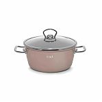 Кастрюля эмалированная RasheL кремово-розовая, индукция 3.5 л R2022