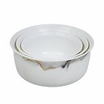 Набор салатников Daniks Флюид, серый, стеклокерамика, круглый с крышкой 14, 16, 19 см