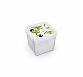 Контейнер Полимербыт Fresh 0.9 л, квадратный для СВЧ, олива 57220