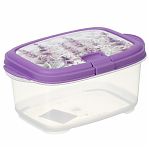 Комплект контейнеров Полимербыт Lavender прямоугольных, лавандовых 0.7 л, 3 шт/уп