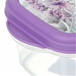 Комплект контейнеров Полимербыт Lavender прямоугольных, лавандовых 0.7 л, 3 шт/уп