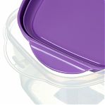 Комплект контейнеров Полимербыт Lavender прямоугольных, лавандовых 0.7 л, 3 шт/уп