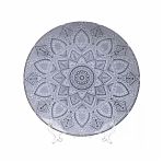 Тарелка десертная ДФЗ Вавилон с рисунком, фарфор, круглая, серая, 20 см