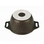 Кастрюля Kukmara кмк12а со стеклянной крышкой 1 л, кофейный мрамор