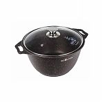 Кастрюля Kukmara со стеклянной крышкой, кофейный мрамор, 2 л