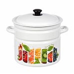 Кастрюля эмалированная КМЗ Палитра вкуса, цилиндрическая, стальная крышка, 10 л