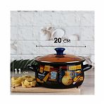 Кастрюля эмалированная Керчь Капучино-Экстра с крышкой, коричневый, 3 л