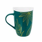Кружка Elan Gallery Листья, фарфор New Bone China, 450 мл 125х90х125 мм, 230256