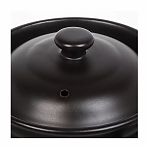 Кастрюля для запекания с крышкой, керамика, черная, 16х23 см, 2.7 л