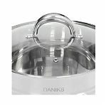 Кастрюля Daniks SP-6BP-12 Общепит с крышкой, нержавеющая сталь, индукция, 12 л