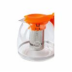 Чайник заварочный TimA Годжи, оранжевый, стеклянный, 1100 мл, с ситом, пластиковая ручка, крышка, A083OR-11