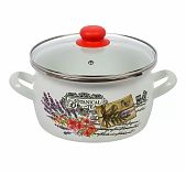 Кастрюля эмалированная Сантэкс Прованс с крышкой, индукция, 4 л