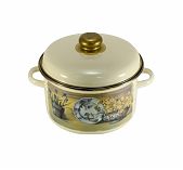 Кастрюля эмалированная СтальЭмаль Кантри-Д 21-1612/6, 3 л, нержавеющая сталь, бежевая