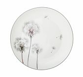 Тарелка обеденная Lefard Dandelion, круглая, фарфор, белая, 25.5 см