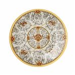 Тарелка обеденная Lefard Monogram, круглая, стекло, золотая, 25 см