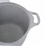 Кастрюля алюминиевая Kukmara КМС22а светлый мрамор, со стеклянной крышкой, 2 л
