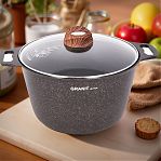 Кастрюля алюминиевая Kukmara КRO82а Granit ultra original, со стеклянной крышкой, 8 л