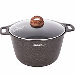 Кастрюля алюминиевая Kukmara КRO82а Granit ultra original, со стеклянной крышкой, 8 л