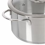 Кастрюля нержавеющая сталь Daniks Бонн GS-01319-18CA, 2.5 л, стеклянная крышка, индукция