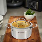 Кастрюля нержавеющая сталь Daniks Бонн GS-01319-18CA, 2.5 л, стеклянная крышка, индукция