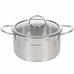 Кастрюля нержавеющая сталь Daniks Бонн GS-01319-20CA, 3.4 л, стеклянная крышка, индукция 