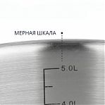 Кастрюля нержавеющая сталь Daniks, Бонн, GS-01319-24CA, 5.8 л, 364387 крышка стекло, индукция