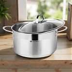 Кастрюля нержавеющая сталь Daniks, Бонн, GS-01319-24CA, 5.8 л, 364387 крышка стекло, индукция