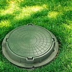 Люк смотровой канализационный Садовый, полимерный, 3 тонны, корпус 760 мм, крышка 630 мм