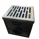 Дождеприемник Gidrolica Point ДП 30-30, 230, 300х300х300 мм, пластик, класс нагрузки А15, комплект с оцинкованной решеткой