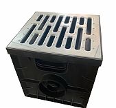 Дождеприемник Gidrolica Point ДП 30-30, 230, 300х300х300 мм, пластик, класс нагрузки А15, комплект с оцинкованной решеткой