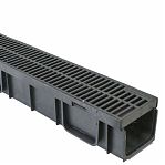 Лоток водоотводный Gidrolica Light ЛВ-10.11,5.5,5, пластик, в сборе с решеткой РВ-10.11.50, класс нагрузки B125