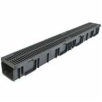 Лоток водоотводный Gidrolica Light ЛВ-10.11,5.5,5, пластик, в сборе с решеткой РВ-10.11.50, класс нагрузки B125