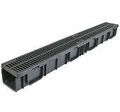 Лоток водоотводный Gidrolica Light ЛВ-10.11,5.5,5, пластик, в сборе с решеткой РВ-10.11.50, класс нагрузки B125