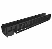 Лоток водоотводный Gidrolika Standart 801, ЛВ-10.14,5.12, пластик, класс нагрузки С250, без решетки