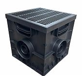 Дождеприемник Gidrolica Point ДП 30-30, 230, 300х300х300 мм, пластик, класс нагрузки А15, лоток с решеткой