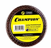 Леска для триммера Champion C7039, диаметр 2.4 мм, длина 15 м, витой квадрат