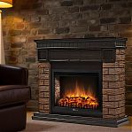 Каминный комплект Electrolux Bricks Wood 30 НС-1287018 камень темный, шпон венге 