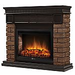 Каминный комплект Electrolux Bricks Wood 30 НС-1287018 камень темный, шпон венге 