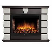 Комплект каминный Electrolux с порталом Firelight Excalibur 30 НС-1287023 камень белый, шпон венге