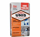 Клей UNIS Юнис Униблок кладочно-монтажный, цементный, 25 кг