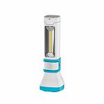 Фонарь светодиодный ручной Космос LED 3Вт COB 2Вт ЗУ, переходник для глубоких розеток, аккумуляторный