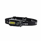 Фонарь светодиодный налобный Feron TH2309 аккумуляторный, USB 1х18650, 5 Вт, пластик, черный