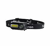 Фонарь светодиодный налобный Feron TH2309 аккумуляторный, USB 1х18650, 5 Вт, пластик, черный