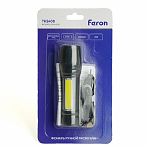 Фонарь ручной Feron TH2408  USB ZOOM 51118 с аккумулятором, 3 режима, черный