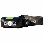 Фонарь светодиодный налобный Gauss, модель GFL410, 3W, 400mAh, 80lm, аккумулятор Li-ion, 3 режима